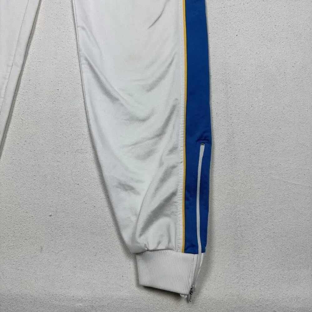 Vintage 80’s Puma Track‎ Pants Embroidered Logo White Blue Yellow